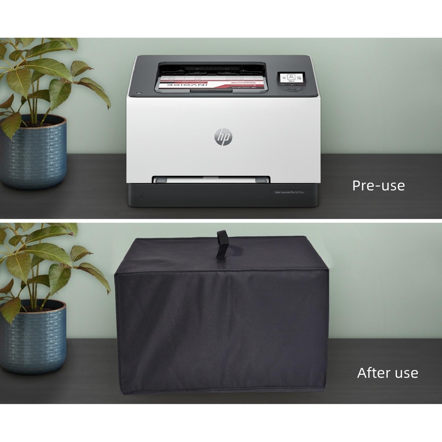 Cubierta para impresora HP Color Laserjet Pro y Brother - Negro