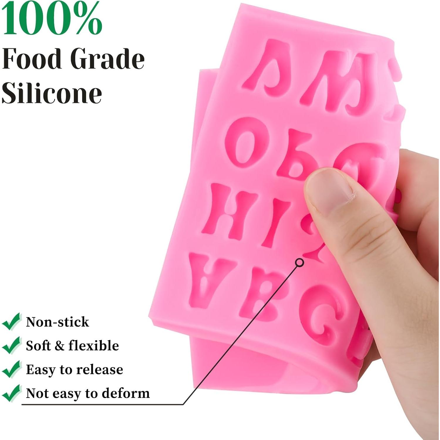 Moldes de Silicona para Letras y Números CLUEWR 5 Pcs