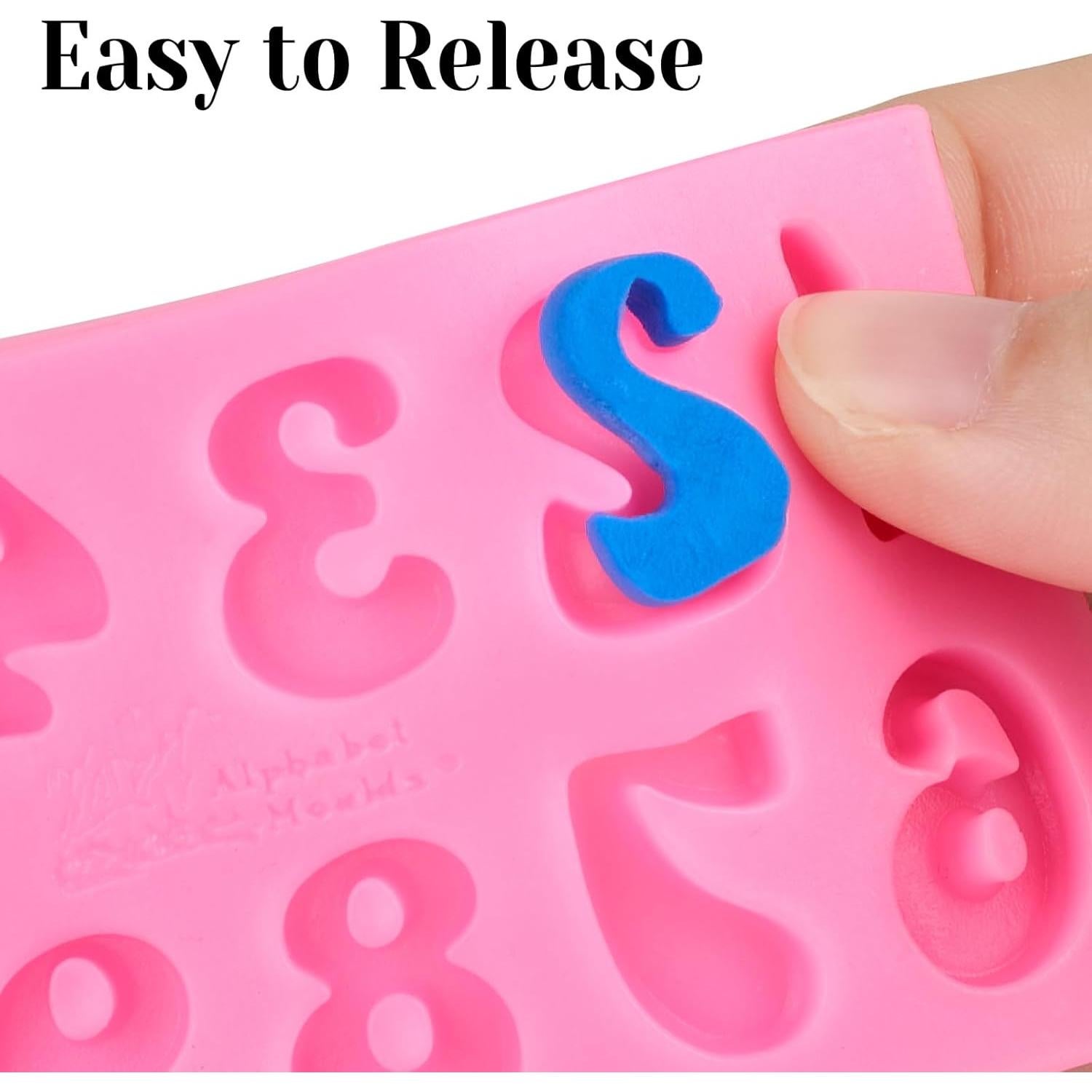 Moldes de Silicona para Letras y Números CLUEWR 5 Pcs