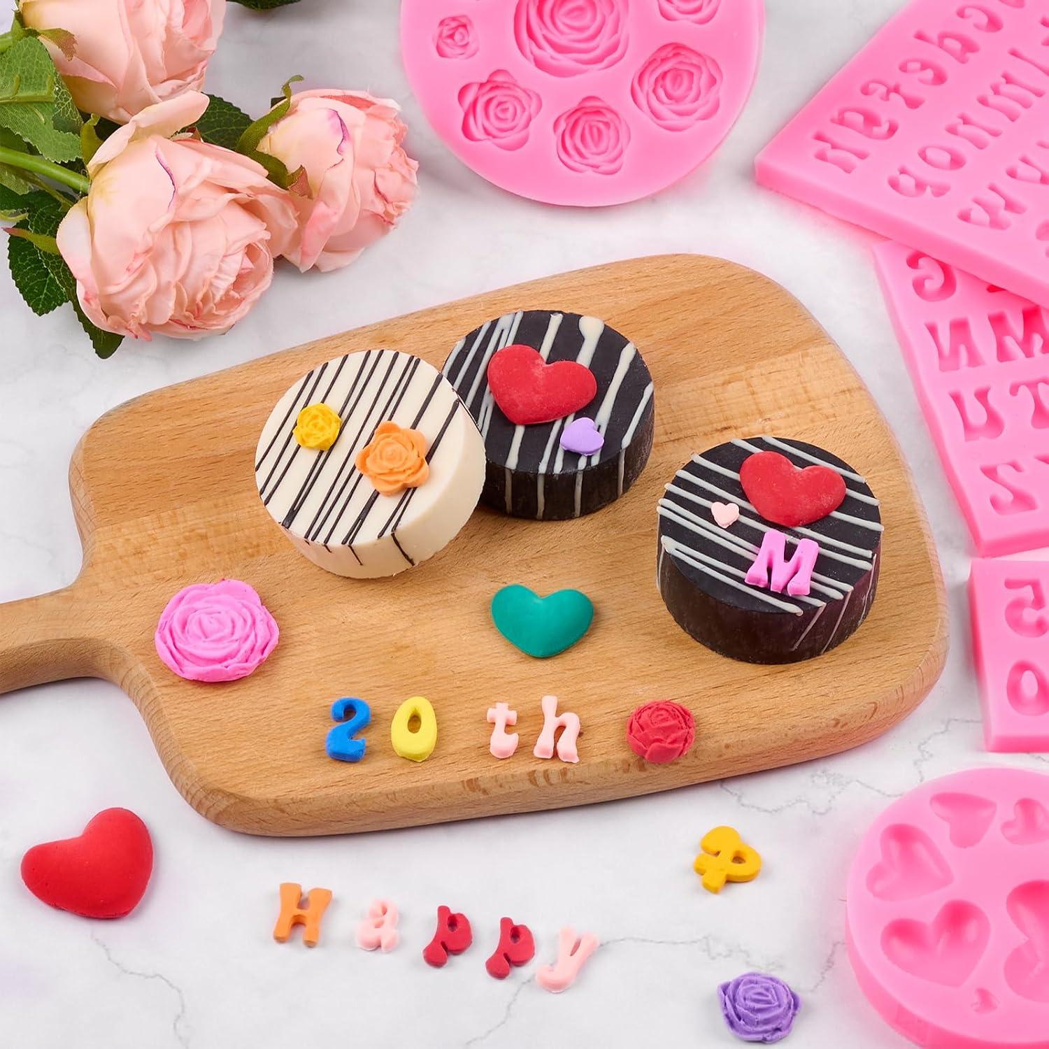 Moldes de Silicona para Letras y Números CLUEWR 5 Pcs