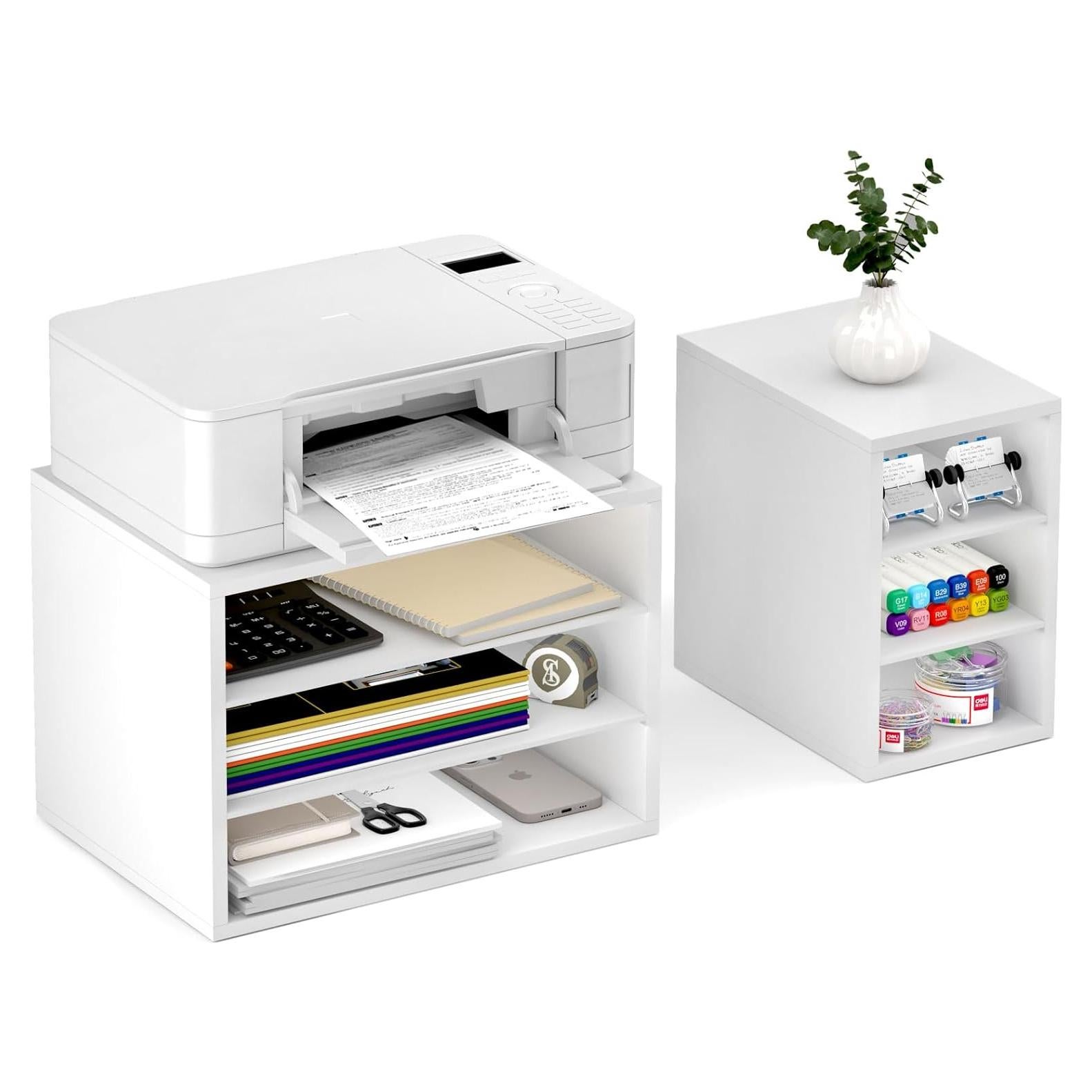 Soporte para Impresora MARTY Grande con 6 Compartimentos Blanco