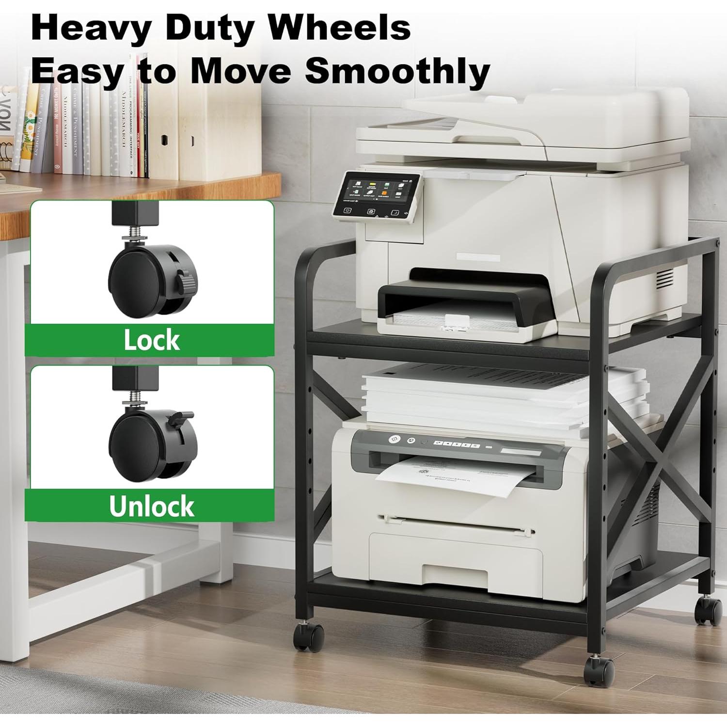 Soporte para Impresora Ollieroo 2 Niveles Ajustable Negro