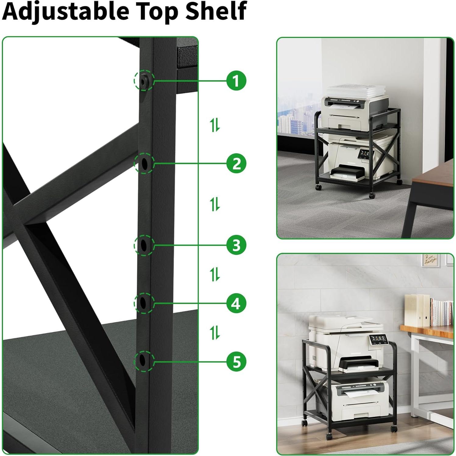 Soporte para Impresora Ollieroo 2 Niveles Ajustable Negro