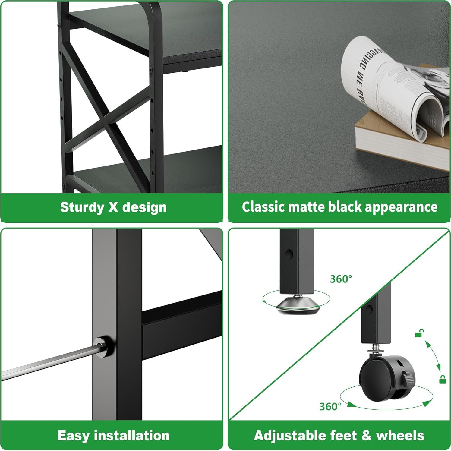 Soporte para Impresora Ollieroo 2 Niveles Ajustable Negro