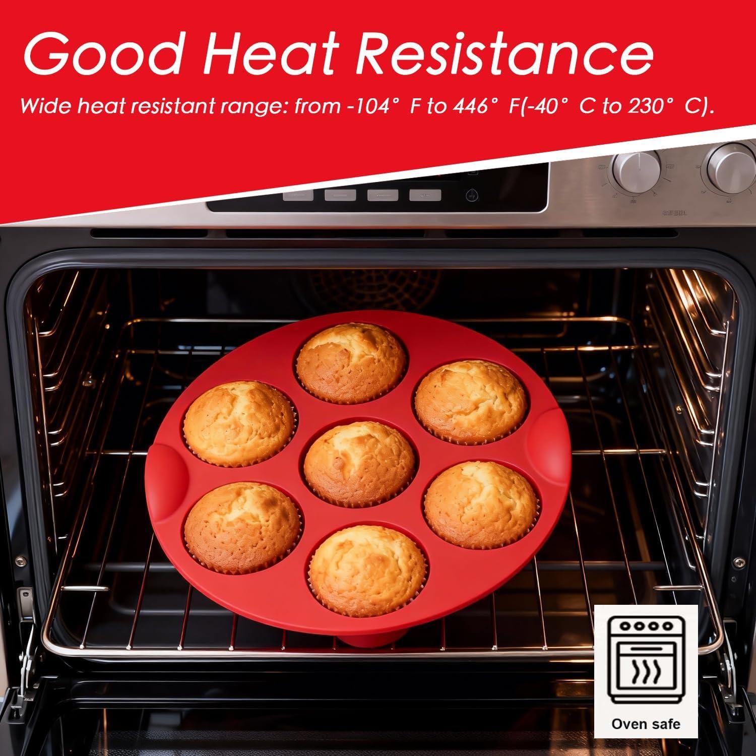 Moldes de Silicona para Muffins Saphe, 7 Tazas, Antiadherentes