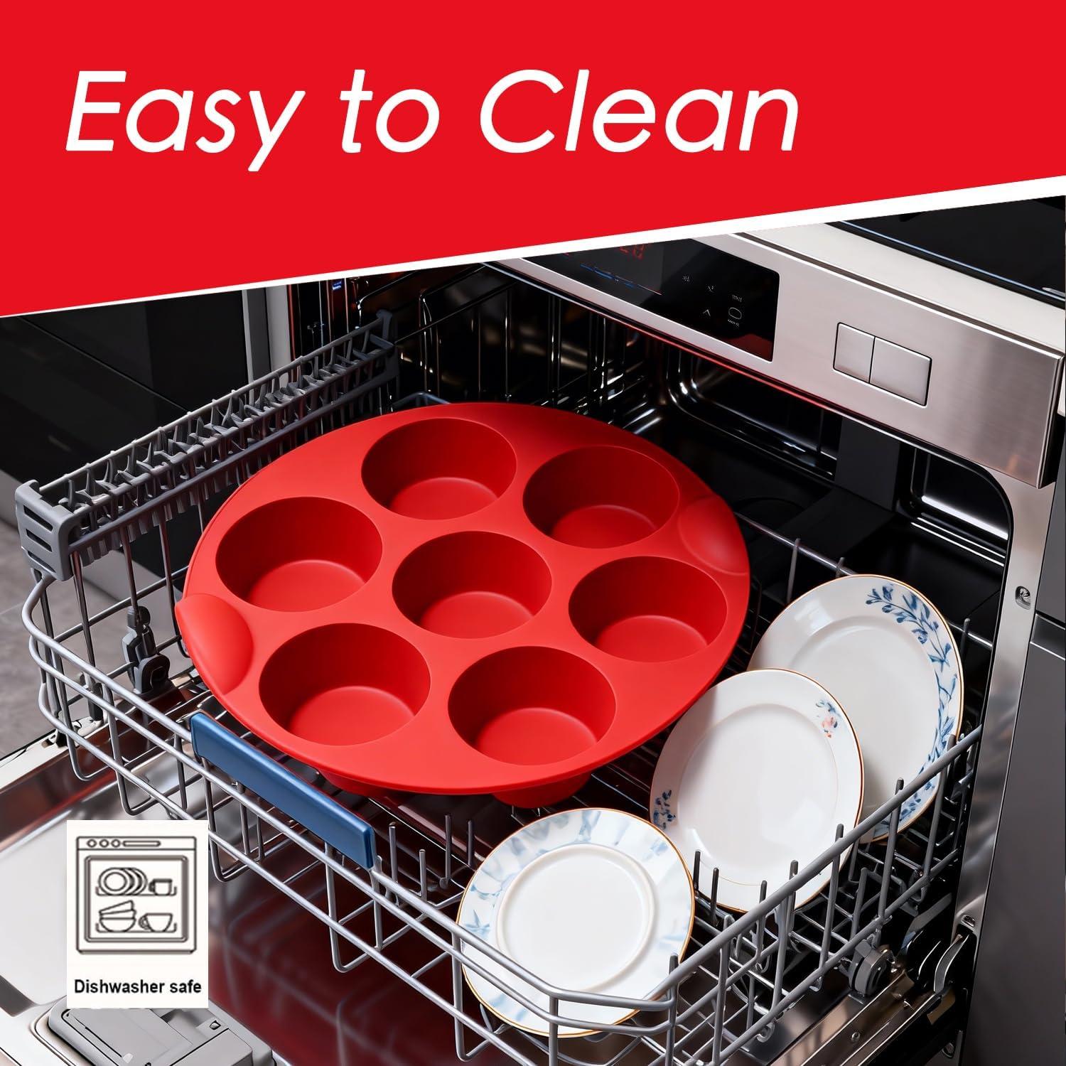 Moldes de Silicona para Muffins Saphe, 7 Tazas, Antiadherentes