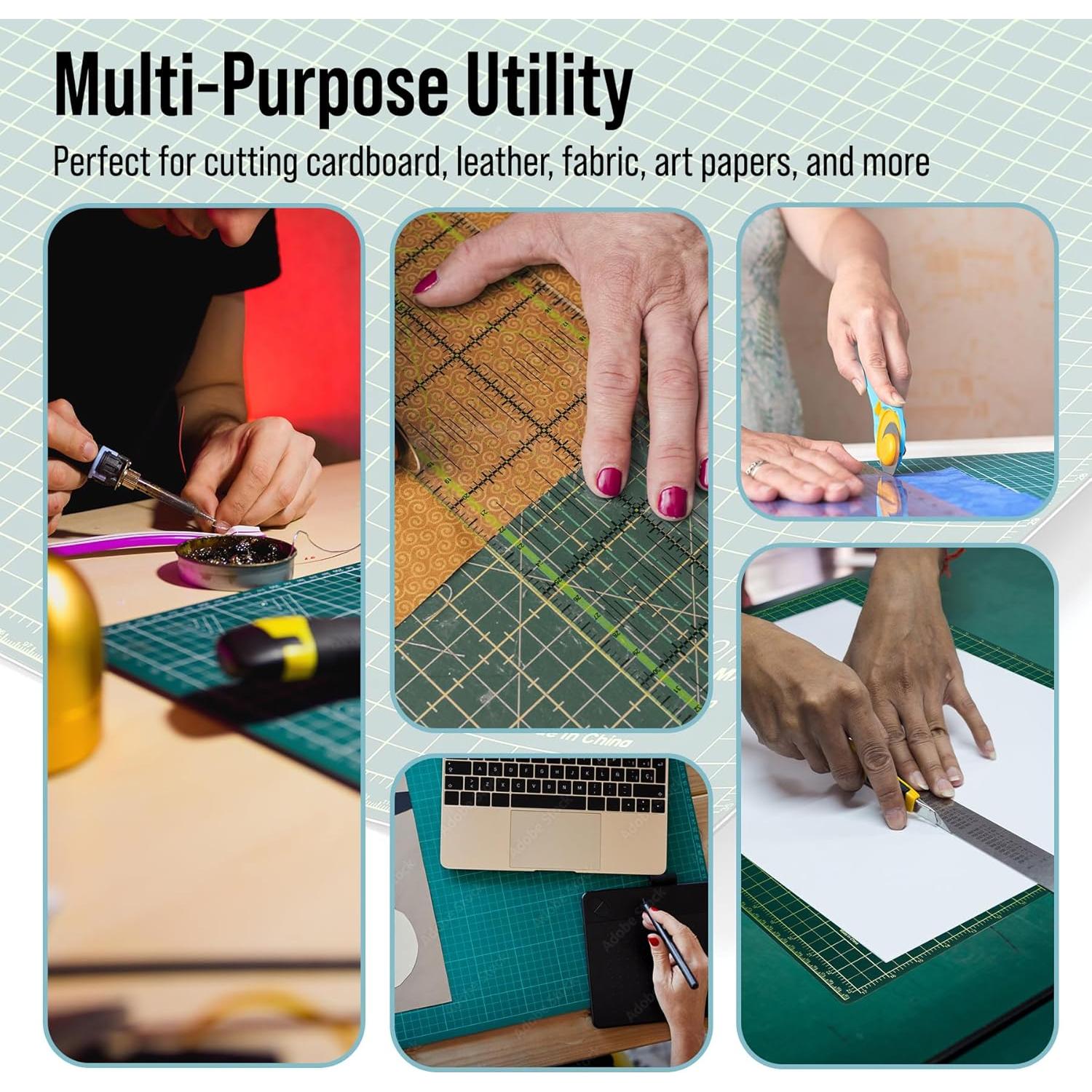 Tabla de Corte Reversible Adir 18x24" Verde/Negro PVC