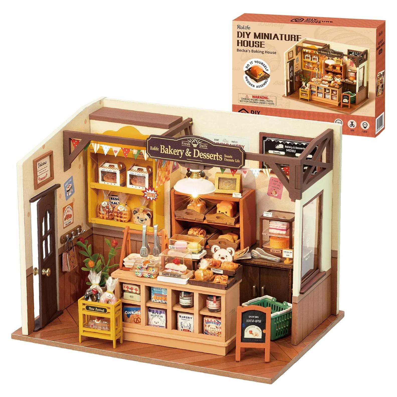 Kit de Casa en Miniatura Rolife DG con Luces LED 21.6x17.8cm