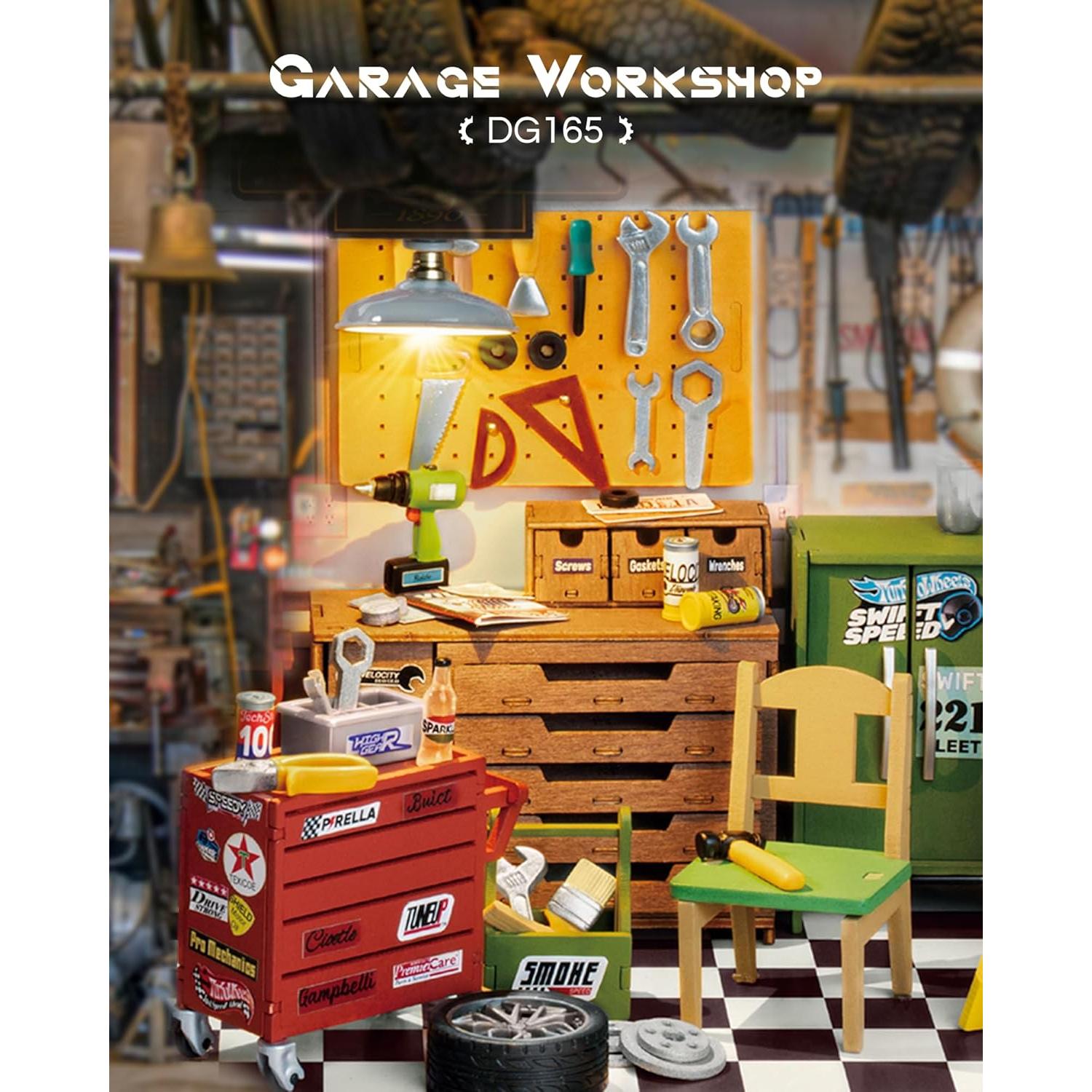 Rolife Kit Casa Miniatura DIY Taller de Garaje 23.9x14.7cm