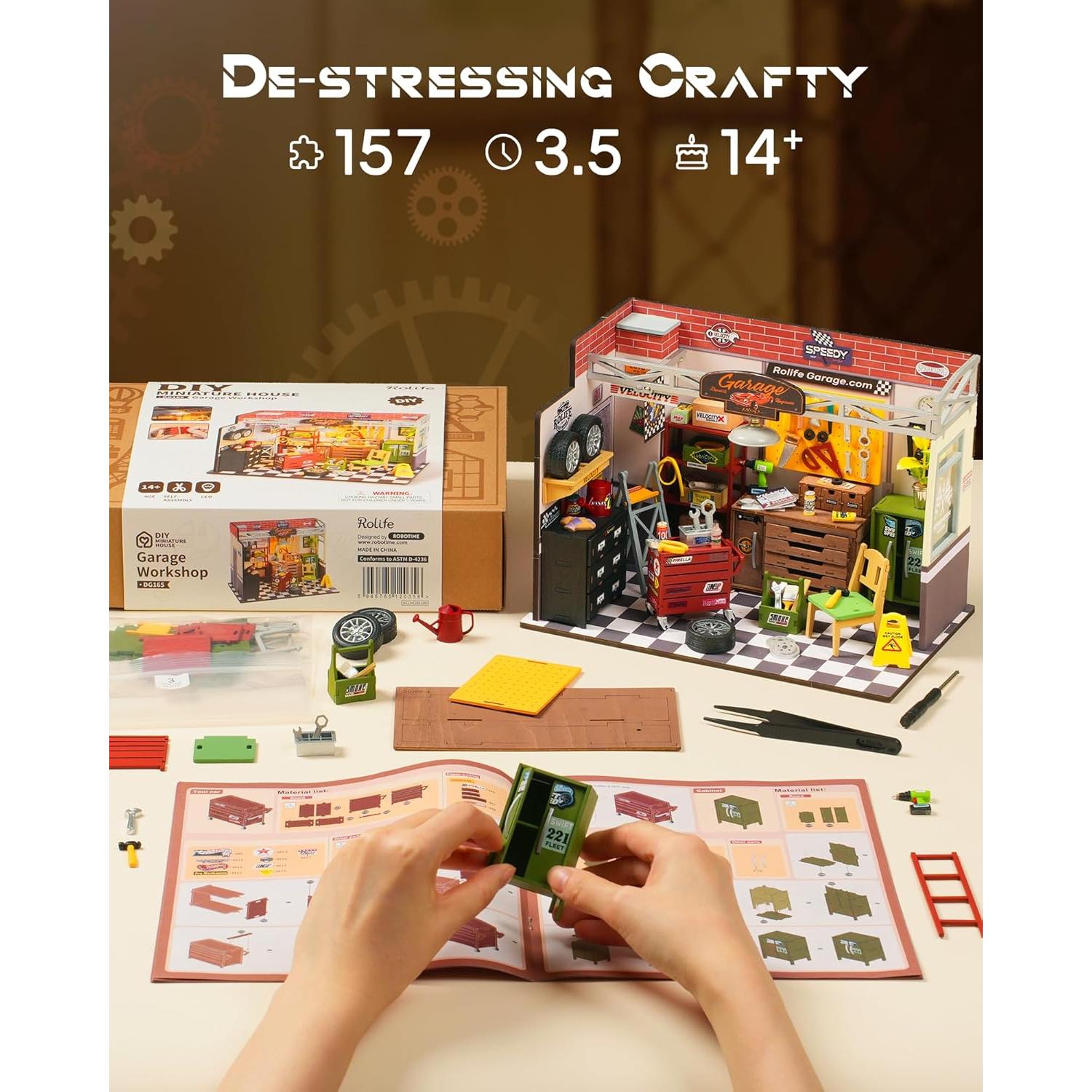Rolife Kit Casa Miniatura DIY Taller de Garaje 23.9x14.7cm