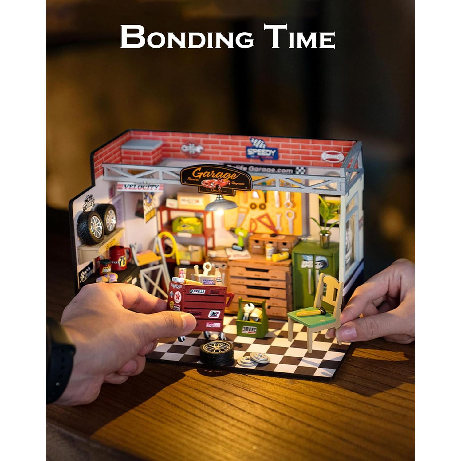 Rolife Kit Casa Miniatura DIY Taller de Garaje 23.9x14.7cm