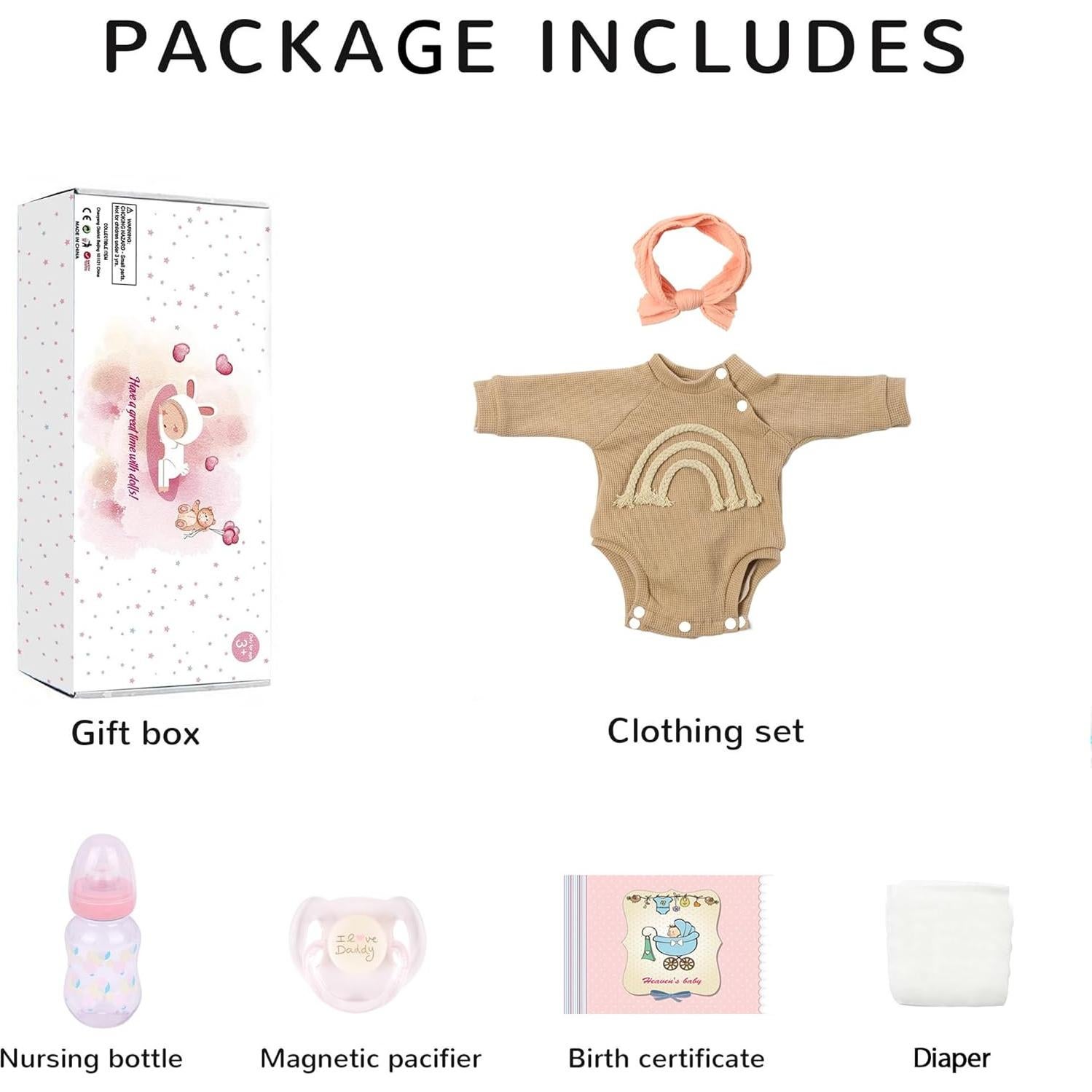 Muñeca Reborn Realista CHAREX 51 cm Ponderada Hecha a Mano