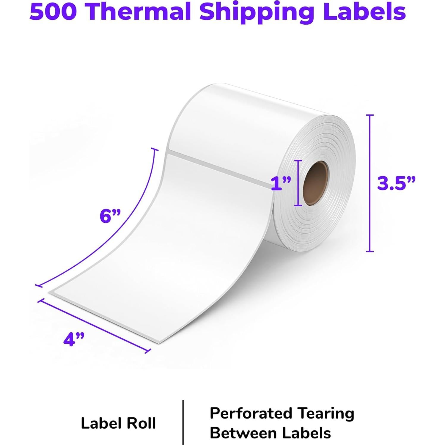 Rollo de Etiquetas Térmicas Rollo 500 Piezas 10x15 cm Adhesivo Fuerte