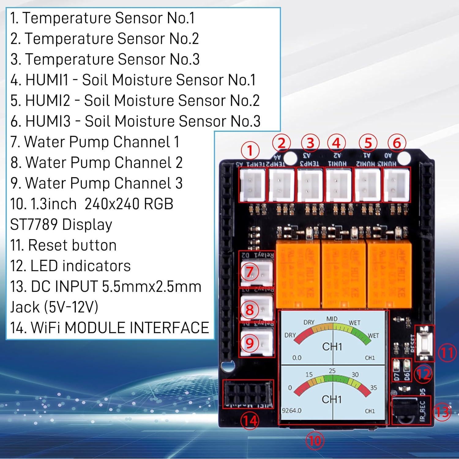 Kit de Riego Automático GeeekPi UNO R4 WiFi - 20.4x19x9.6cm