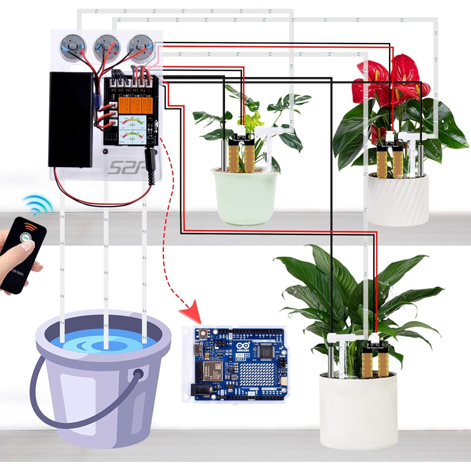 Kit de Riego Automático GeeekPi UNO R4 WiFi - 20.4x19x9.6cm