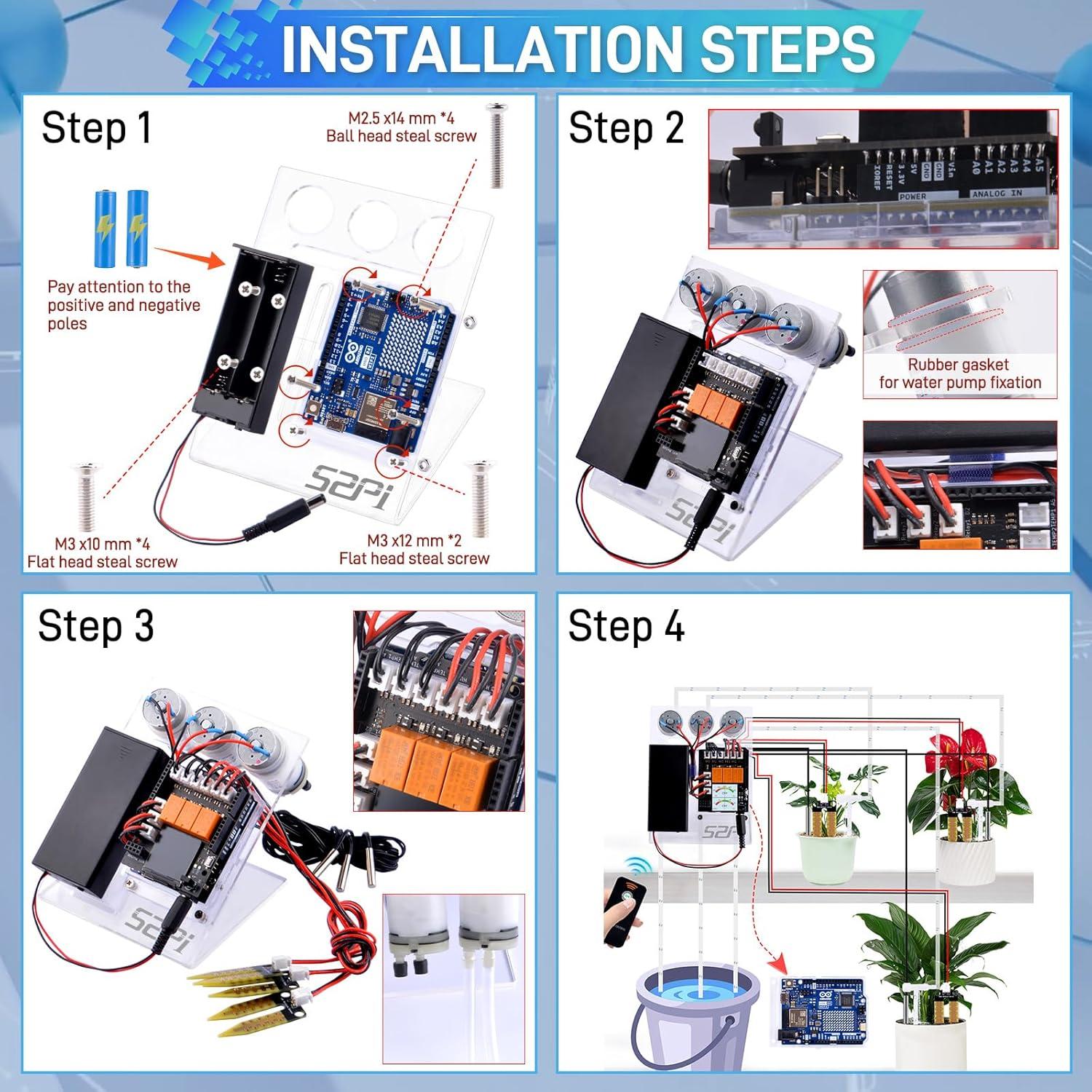 Kit de Riego Automático GeeekPi UNO R4 WiFi - 20.4x19x9.6cm