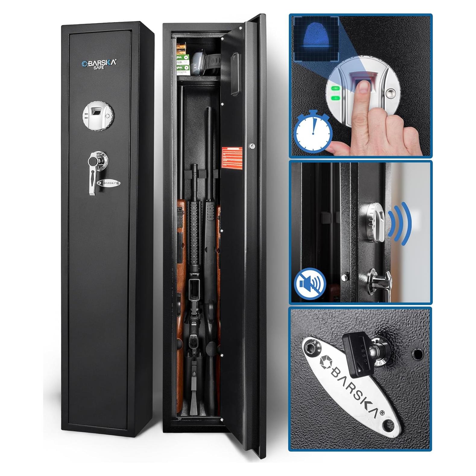 Caja Fuerte Biometrica Barska para Rifles - Acceso Rápido y Silencioso