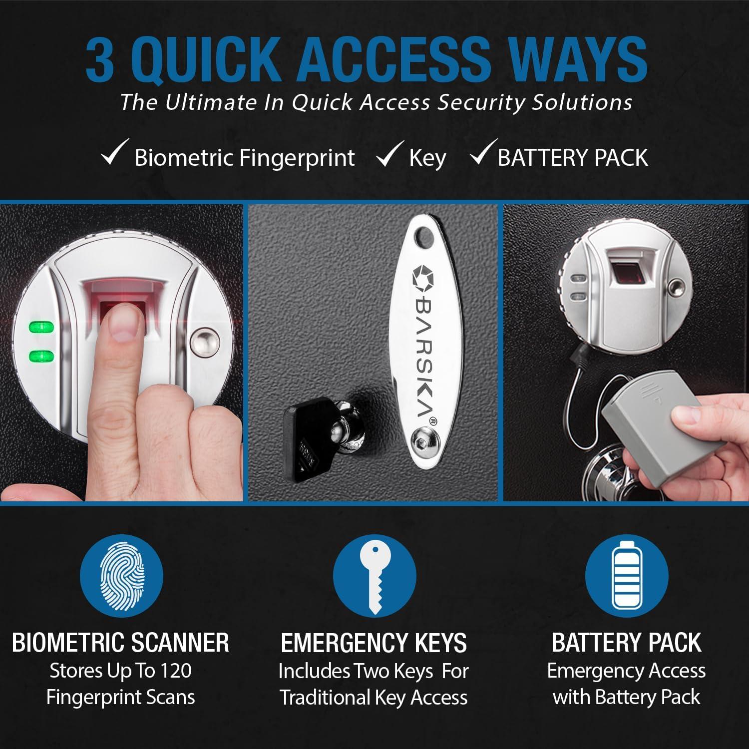 Caja Fuerte Biometrica Barska para Rifles - Acceso Rápido y Silencioso