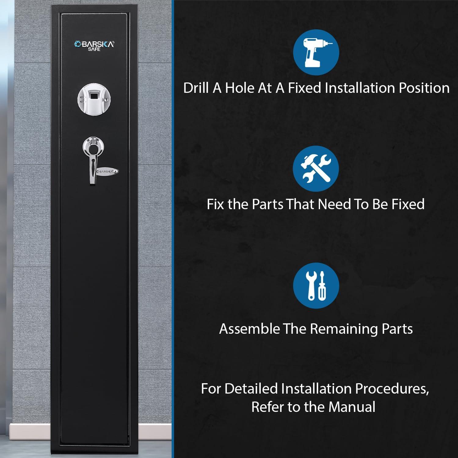 Caja Fuerte Biometrica Barska para Rifles - Acceso Rápido y Silencioso