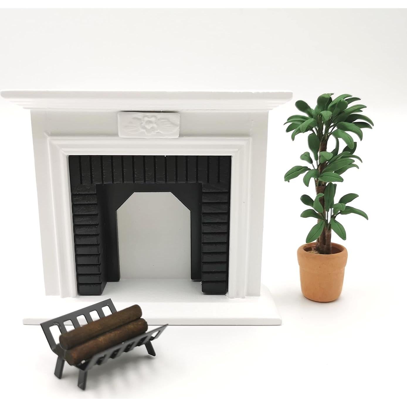 Chimenea de Madera Vintage para Casa de Muñecas 1:12 SXFSE