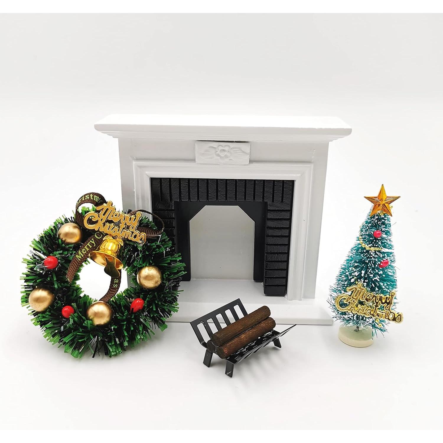 Chimenea de Madera Vintage para Casa de Muñecas 1:12 SXFSE