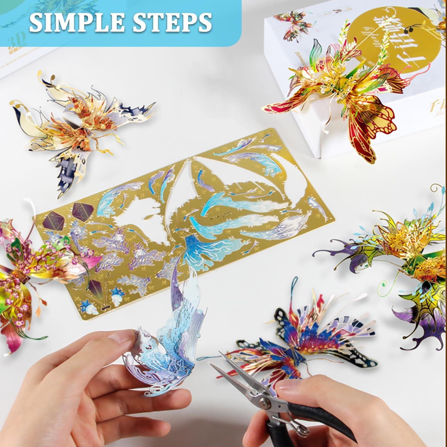 Rompecabezas 3D de Metal Microworld Mariposa Amistad