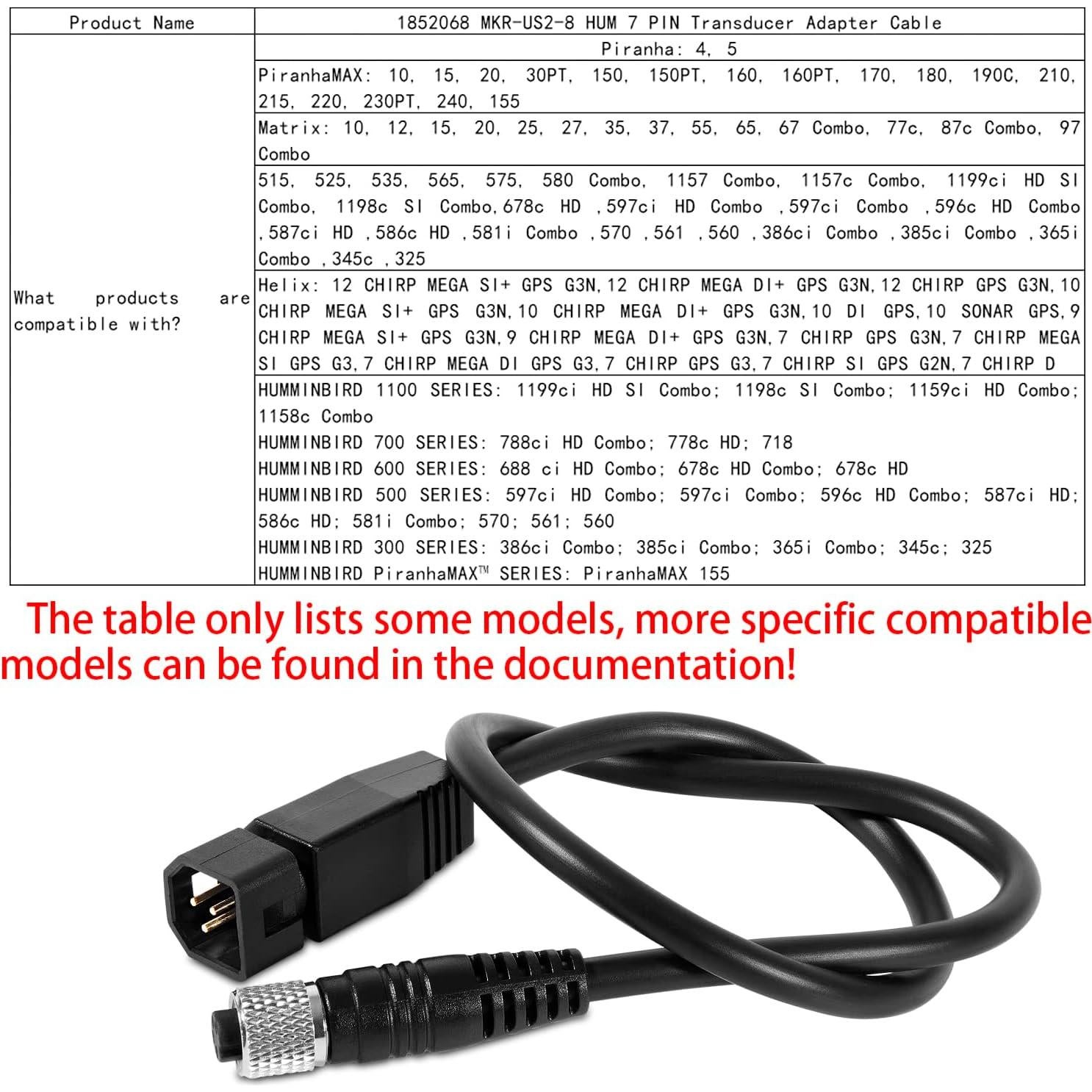 Cable Adaptador de Transductor Deecaray 1852068 Universal Sonar 2