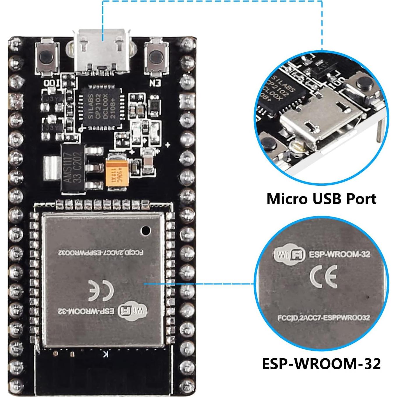 Set de 3 Placas de Desarrollo ESP32 38Pin DORHEA WiFi Bluetooth