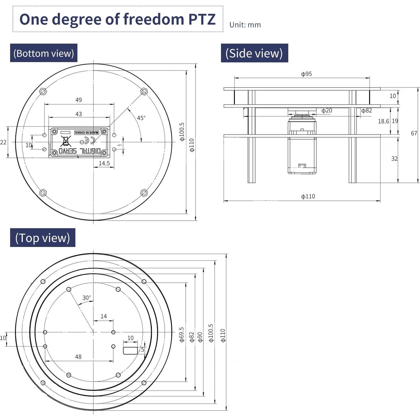 Kit Pan-Tilt Servo 2DOF Yahboom para Robot DIY - Metal 20KG