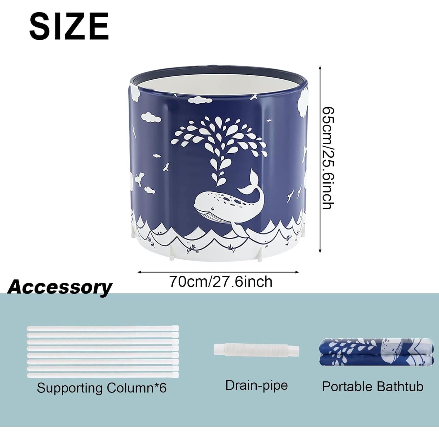 Bañera Plegable Portátil STARBRILLIANT 68.58cm Ballena