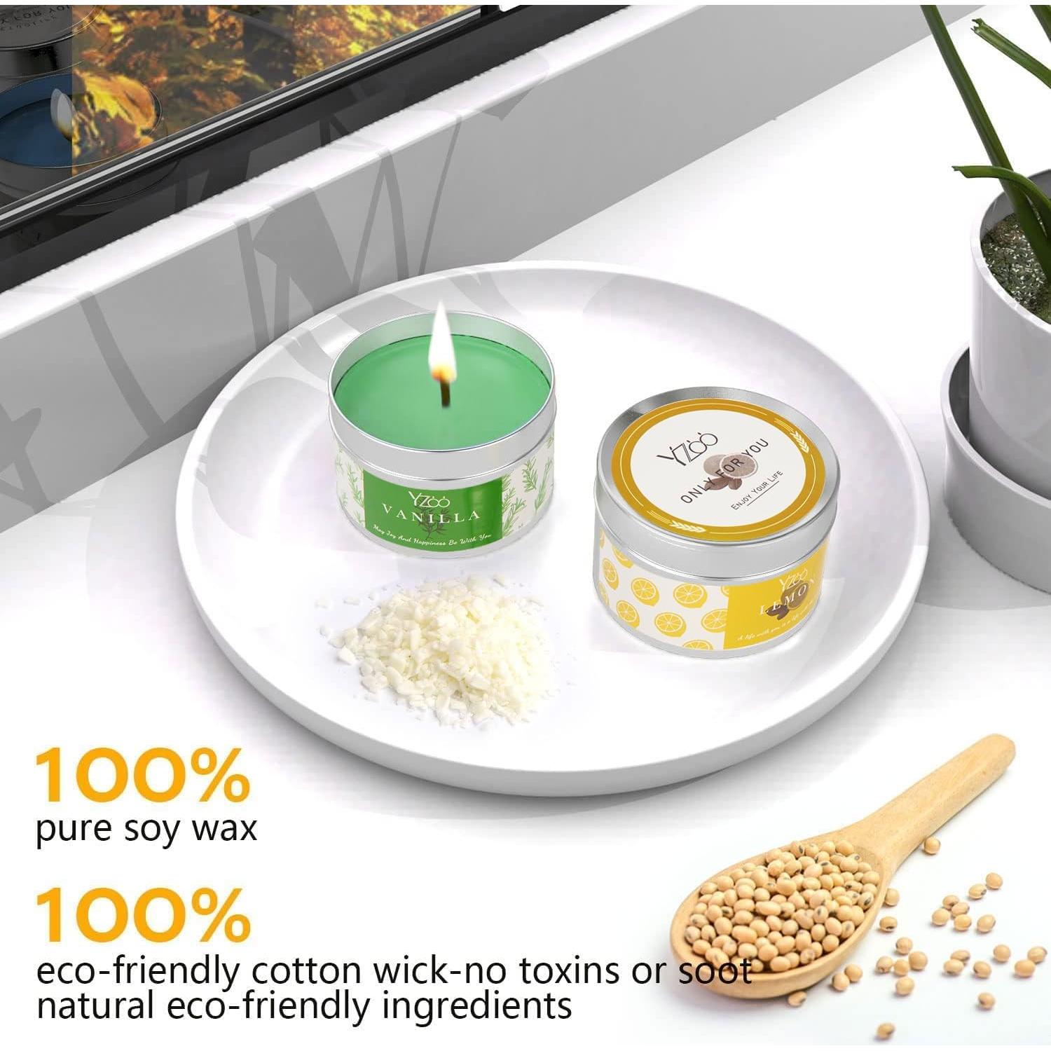 Kit Completo de Fabricación de Velas Yzoo 480g Cera Soja DIY