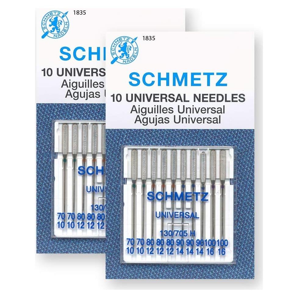 20 Agujas de Máquina de Coser Schmetz Universal - 2 Tarjetas