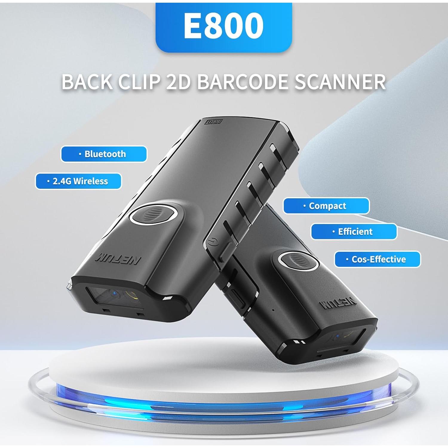 Escáner de Código de Barras Bluetooth NETUM E800 2D Inalámbrico