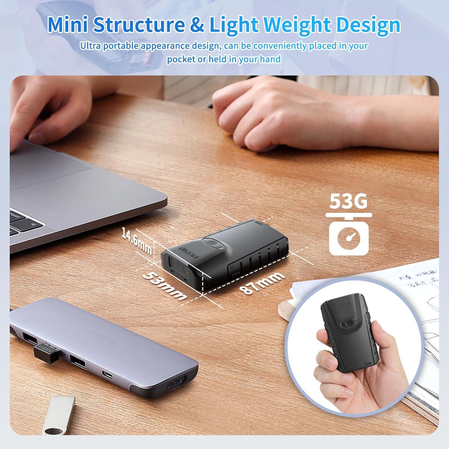 Escáner de Código de Barras Bluetooth NETUM E800 2D Inalámbrico