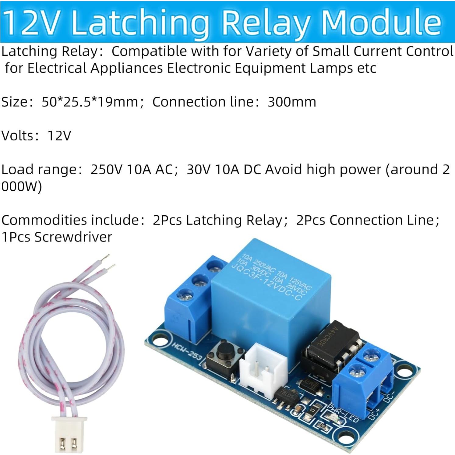 Módulo de Relé Latching 12V Unipolar MTDELE - 2 Pcs