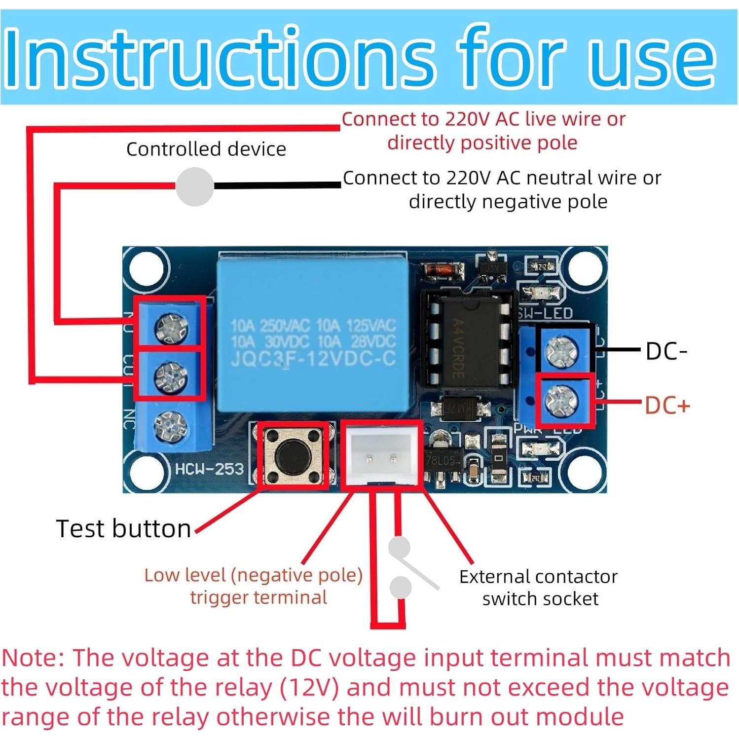 Módulo de Relé Latching 12V Unipolar MTDELE - 2 Pcs
