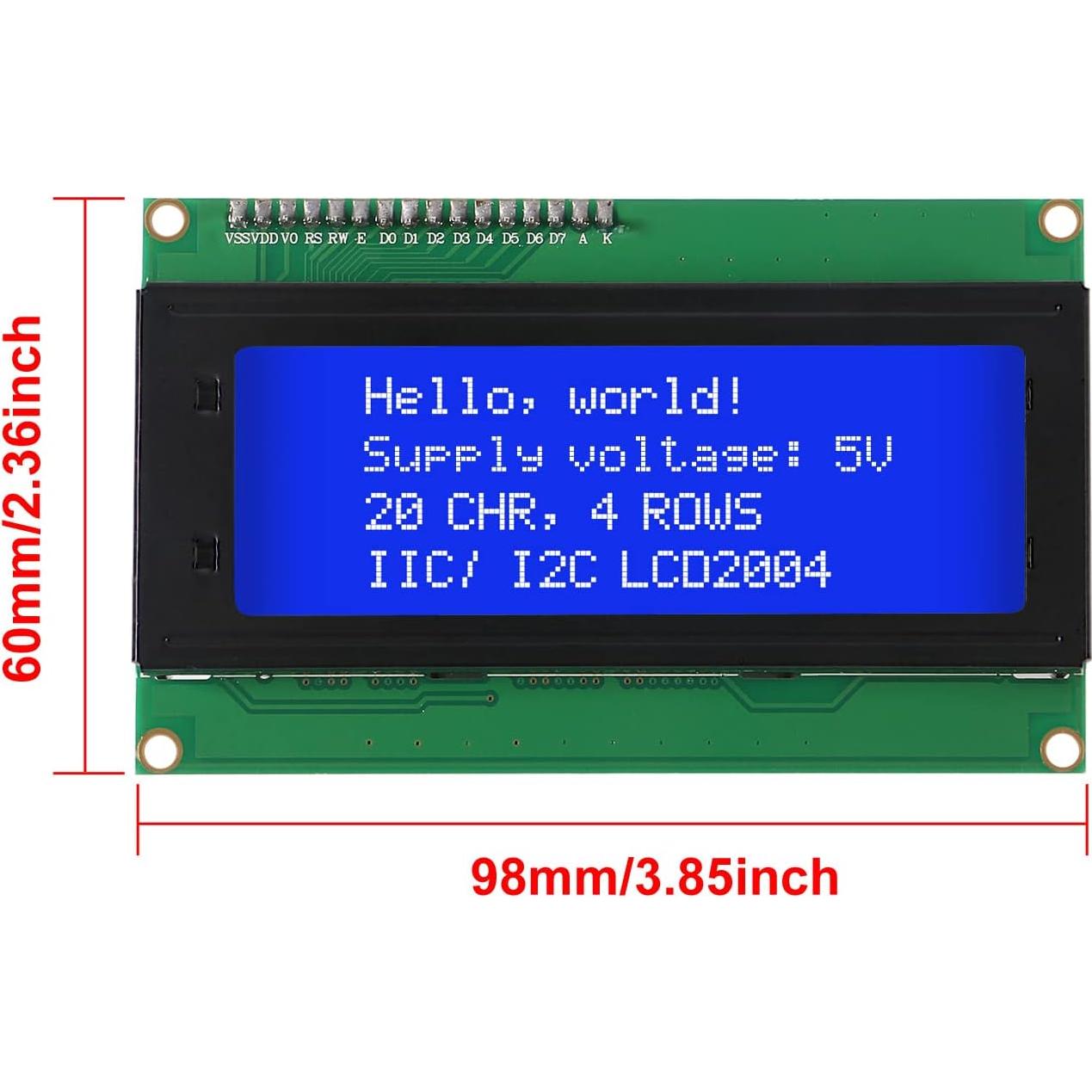 Módulo LCD 2004 Shutao 20x4 Retroiluminación Azul 5V