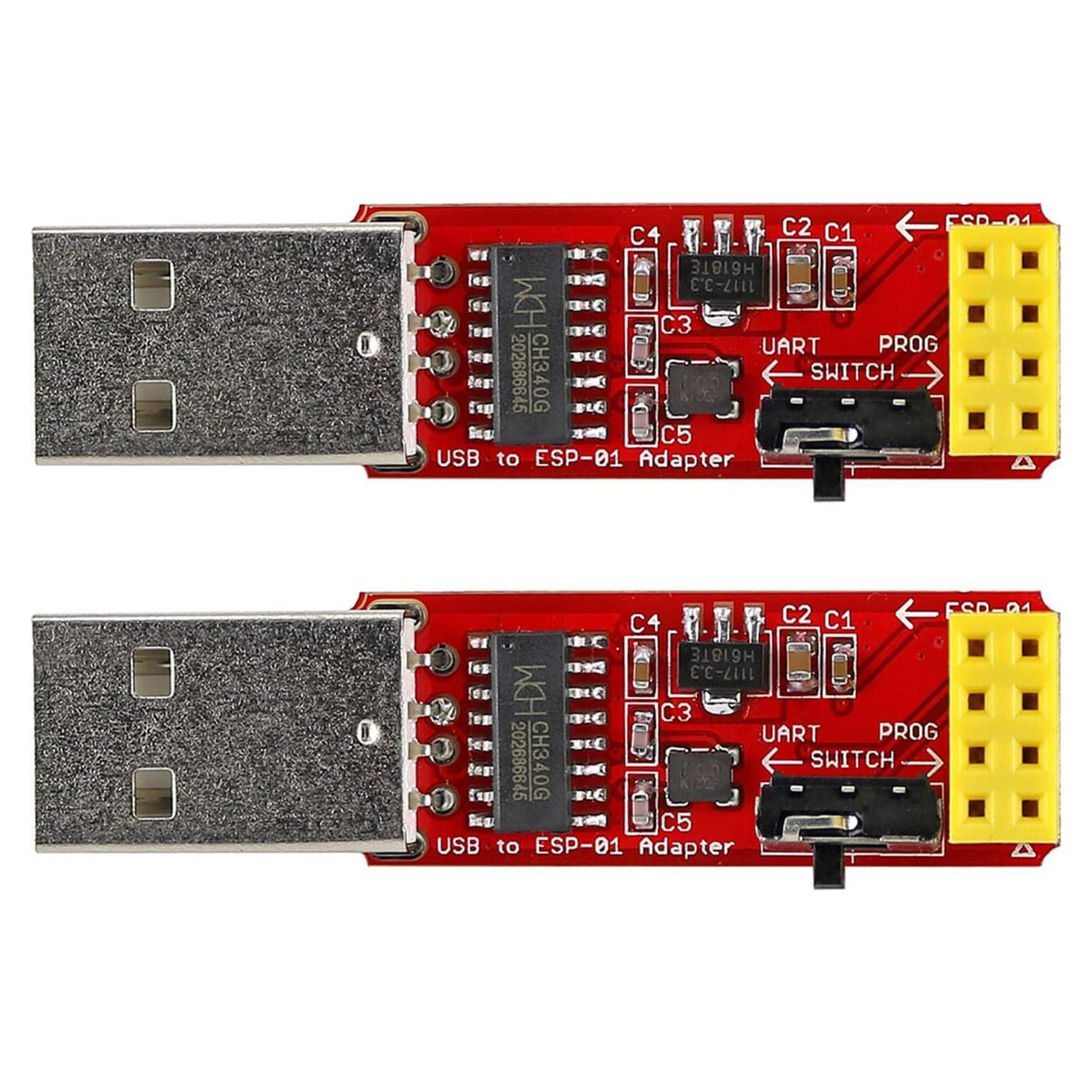 Programador USB a ESP-01S Wishiot 2PCS CH340G 115200 Baud