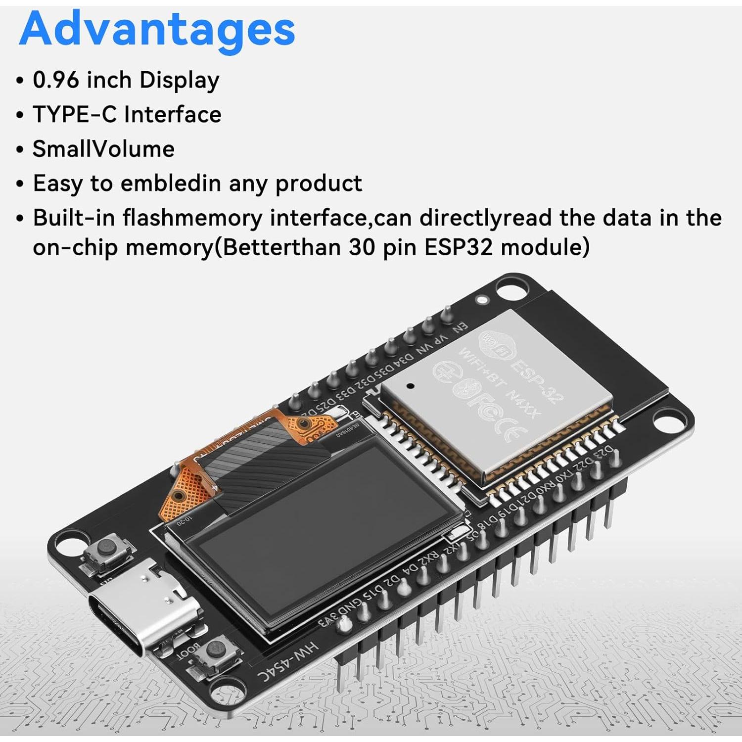 Placa de Desarrollo ESP32 Meshnology con Pantalla OLED 0.96"