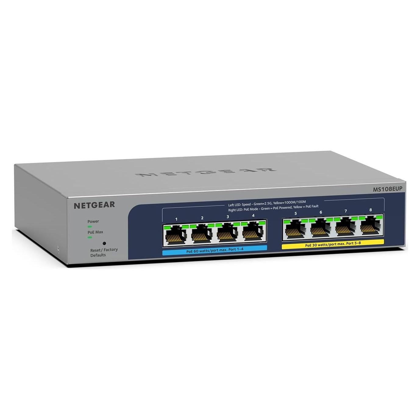 Switch Gestionado NETGEAR MS108EUP 8 Puertos PoE++ 230W
