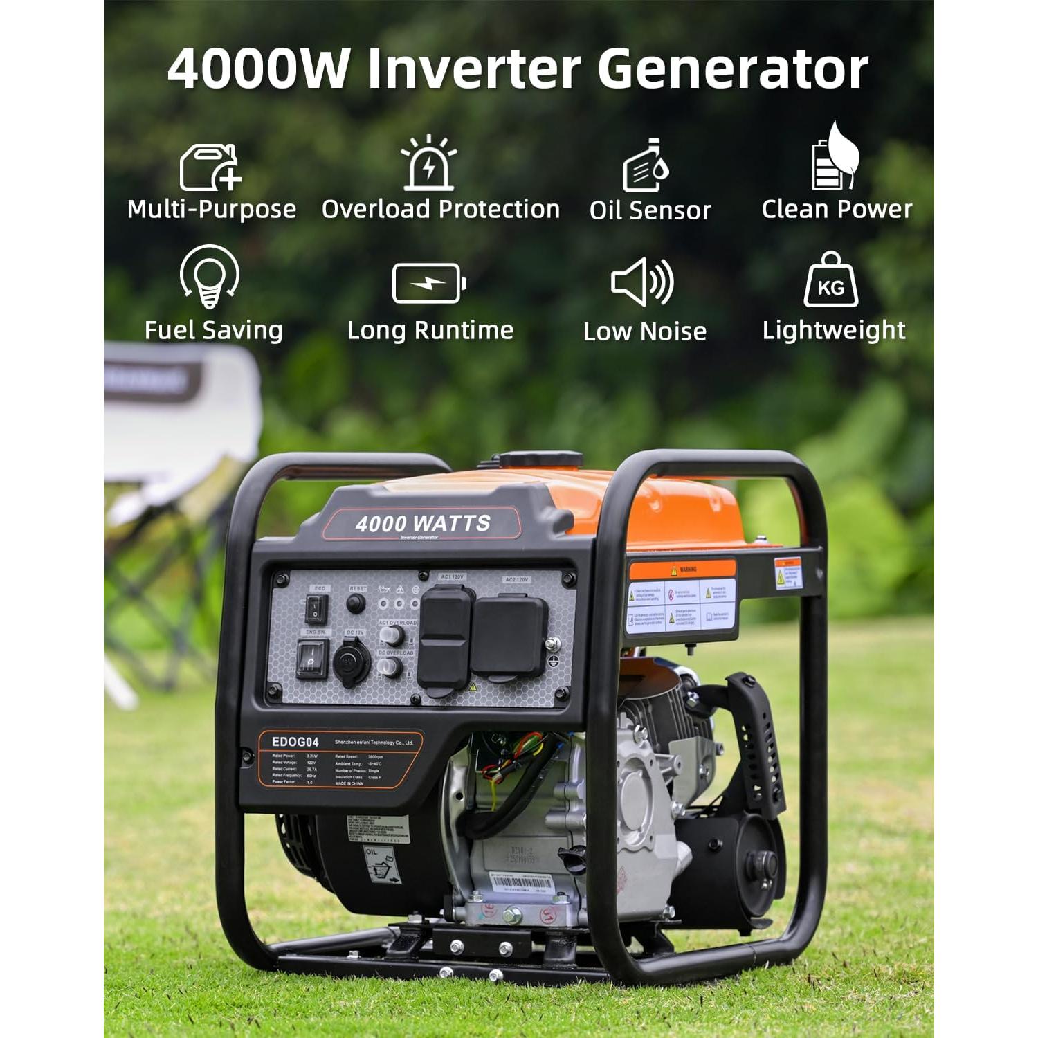 Generador Inversor Portátil Oxseryn OXEDOG04 4000W Gasolina