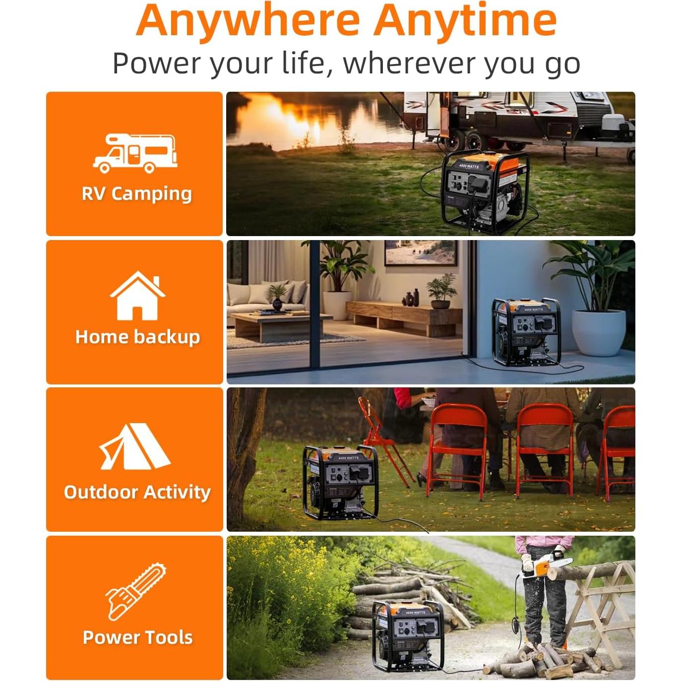 Generador Inversor Portátil Oxseryn OXEDOG04 4000W Gasolina