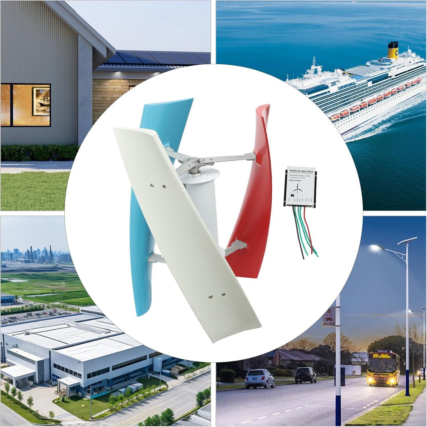 Generador Eólico Vertical MOCHAG 100W 24V con Controlador