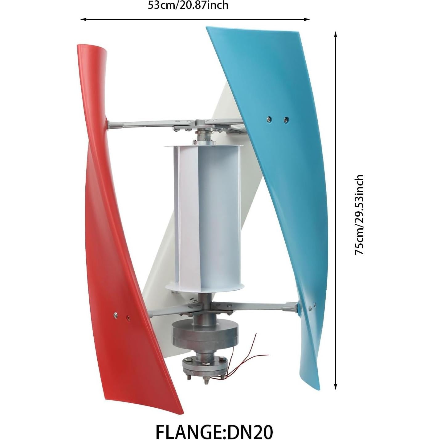 Generador Eólico Vertical MOCHAG 100W 24V con Controlador