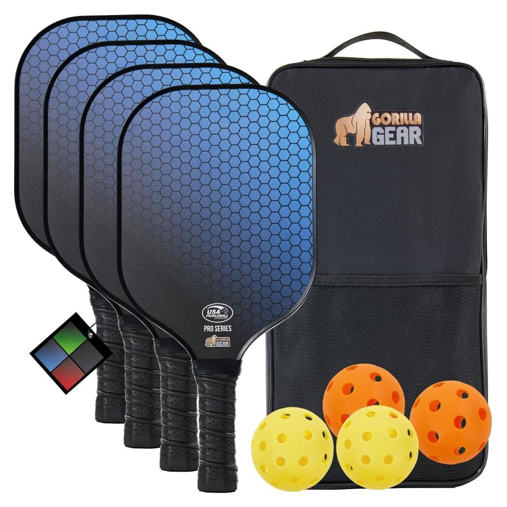 Juego de Pickleball GORILLA GRIP 9 Piezas con Palas y Pelotas