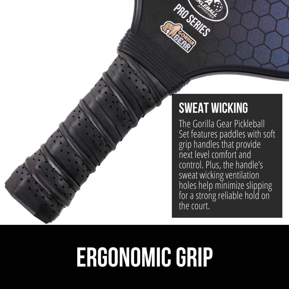 Juego de Pickleball GORILLA GRIP 9 Piezas con Palas y Pelotas