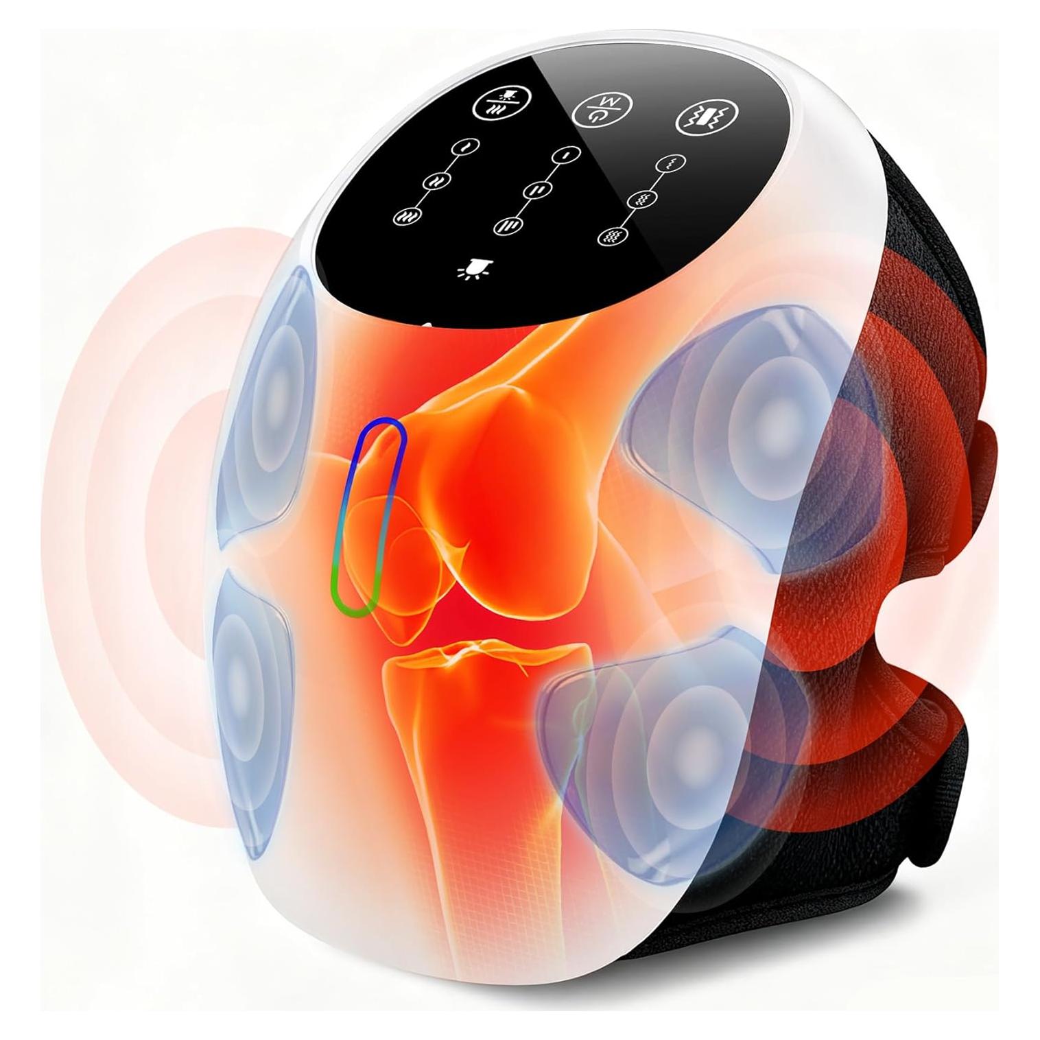 Masajeador de Rodilla Inalámbrico Spatoes-KM-711A con Calor y Luz Roja