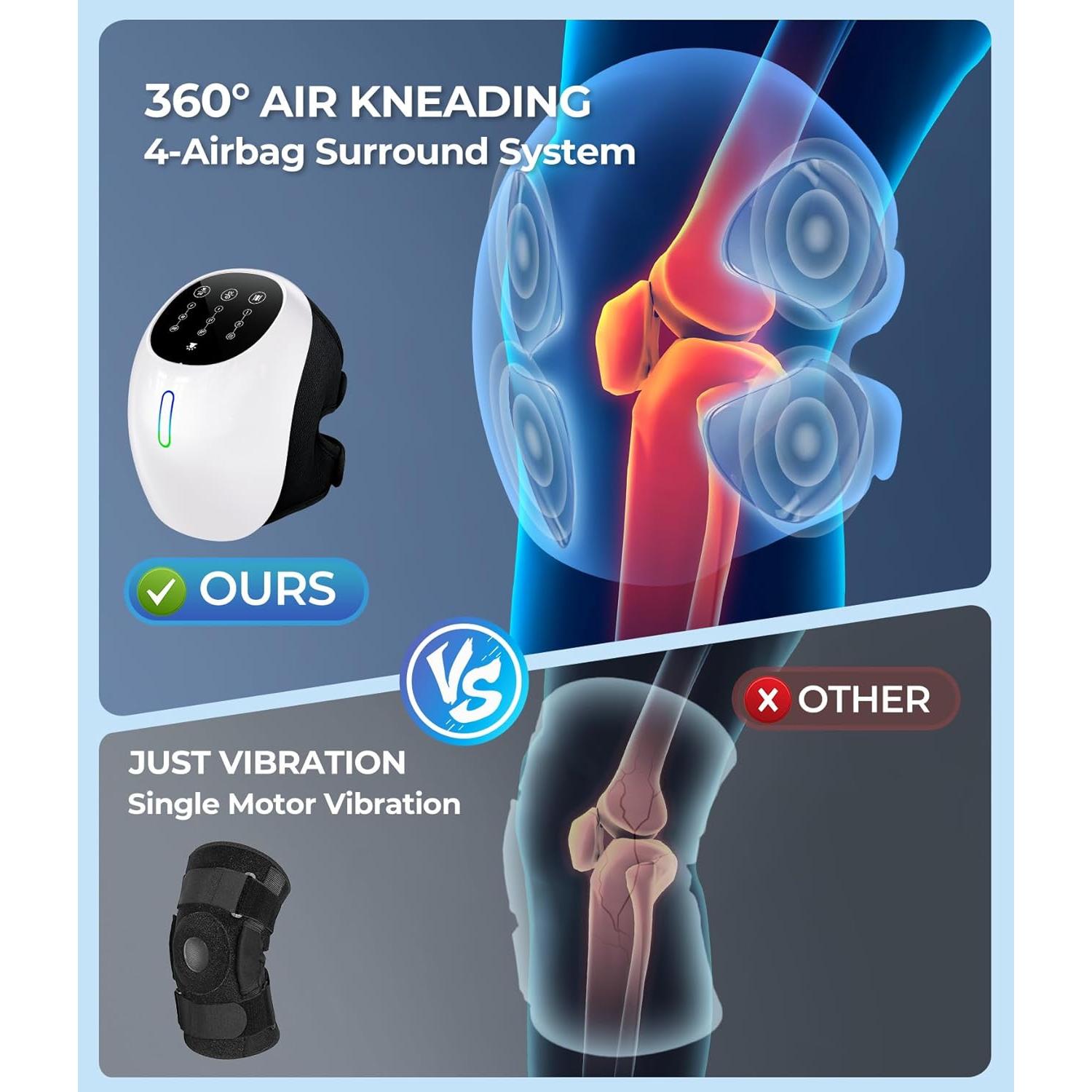 Masajeador de Rodilla Inalámbrico Spatoes-KM-711A con Calor y Luz Roja