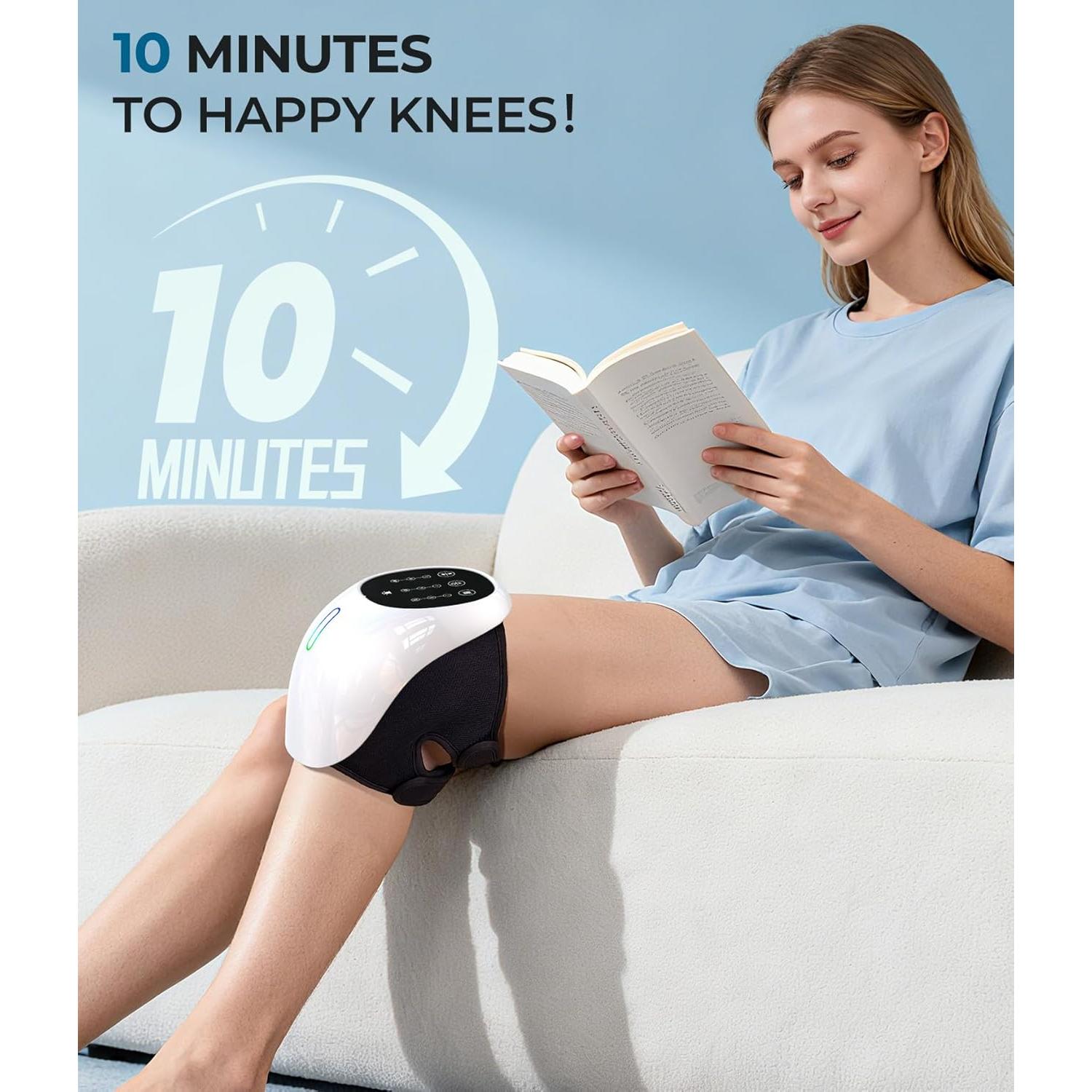 Masajeador de Rodilla Inalámbrico Spatoes-KM-711A con Calor y Luz Roja