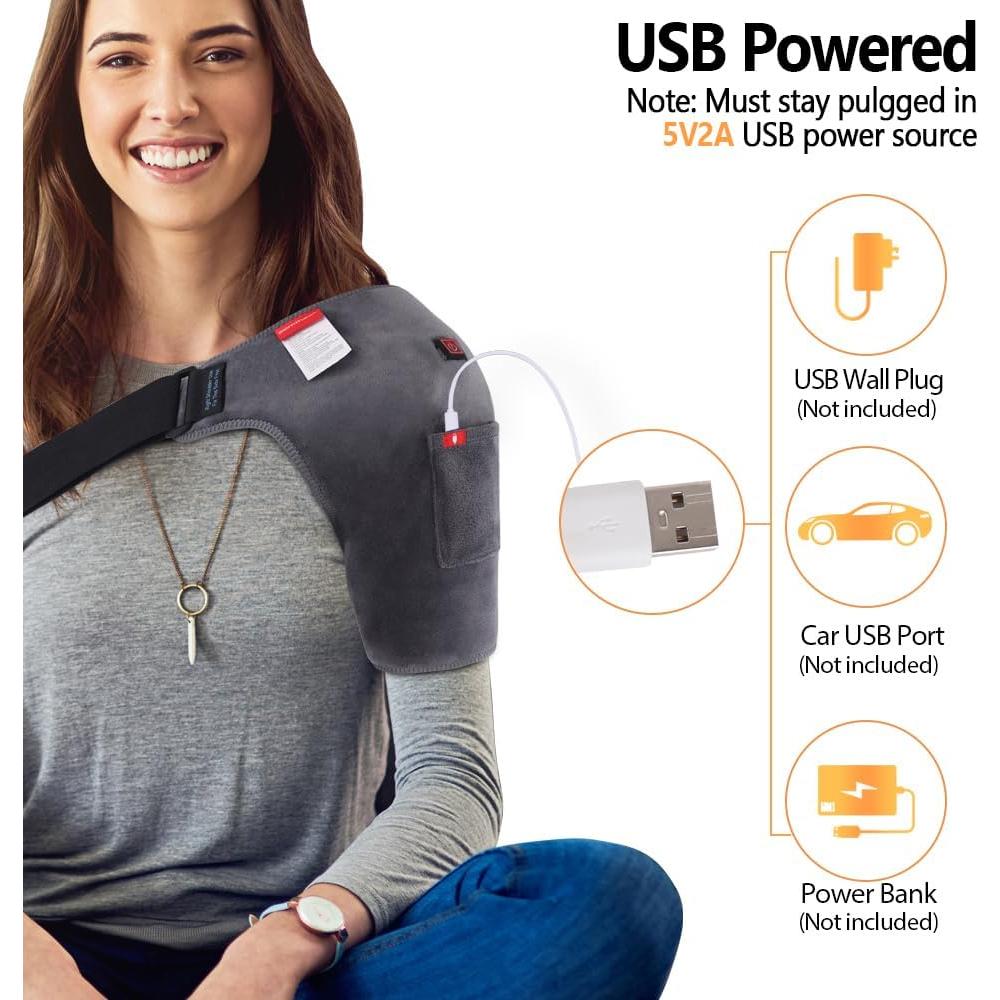 Almohadilla de Calor USB Comfheat para Hombros 3 Niveles